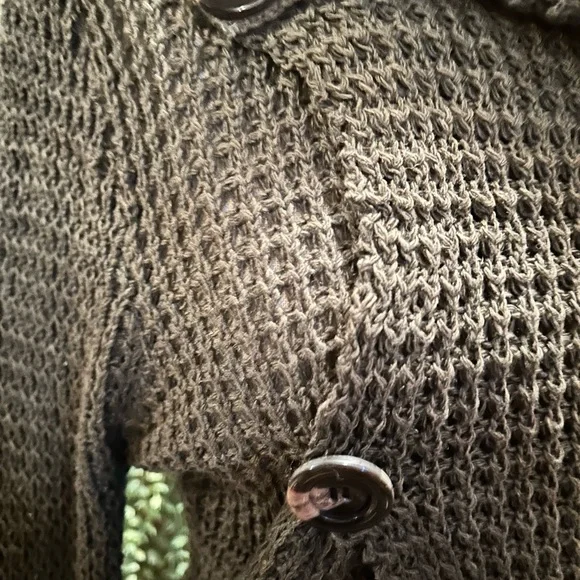 Women's Asymmetrical Button Sweater - Picture 2 of 2